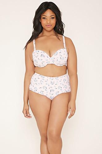 Forever21 Plus Women's  Plus Size Banana Bikini Bottoms
