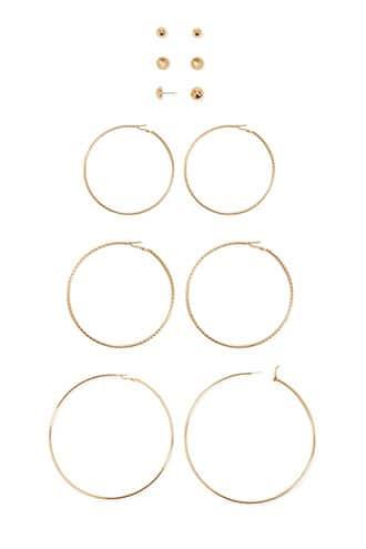Forever21 Oversized Hoop & Stud Earring Set