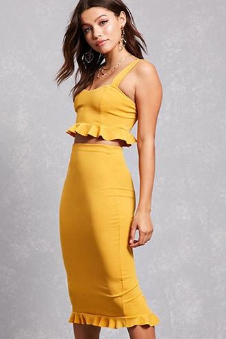 Forever21 Ruffle-hem Pencil Skirt