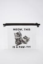 Forever21 Paw-ty Cat Graphic Pouch