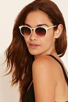Forever21 Taupe & Brown Matte Round Sunglasses