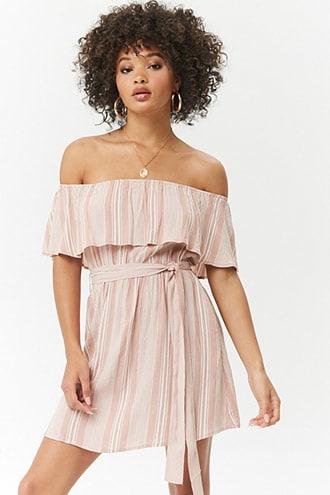 Forever21 Flounce Striped Mini Dress