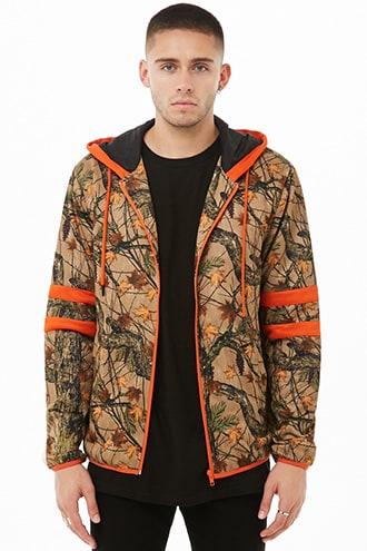 Forever21 Autumn Print Hooded Jacket