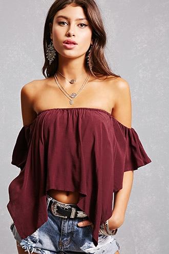 Forever21 Handkerchief Hem Crop Top