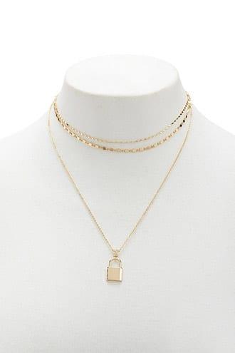 Forever21 Layered Lock Necklace