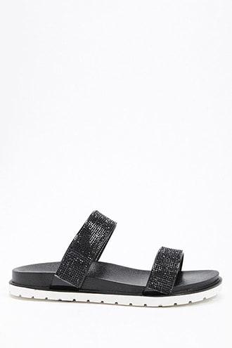 Forever21 Faux Crystal Double-strap Sandals