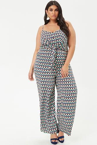 Forever21 Plus Size Geo Wide-leg Jumpsuit