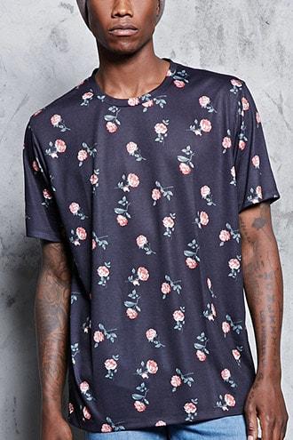 Forever21 Rose Print Tee