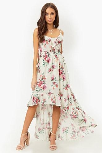 Forever21 Floral High-low Tasseled Cami Dress