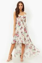 Forever21 Floral High-low Tasseled Cami Dress