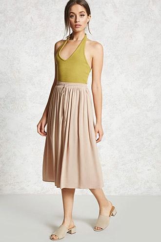 Forever21 Drawstring Midi Skirt