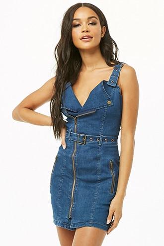 Forever21 Belted Denim Mini Dress