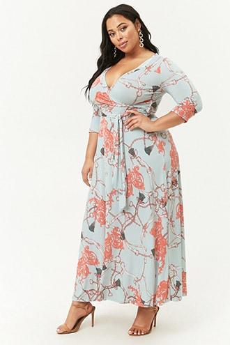 Forever21 Plus Size Flowy Surplice Maxi Dress