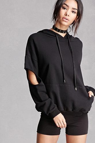 Forever21 Cutout-sleeve Hoodie