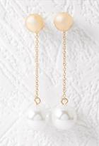 Forever21 Faux Pearl Drop Earrings (gold/cream)