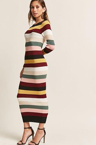 Forever21 Multicolor Stripe Bodycon Maxi Dress