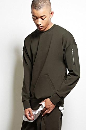 Forever21 Weiv Zip-sleeve Pullover
