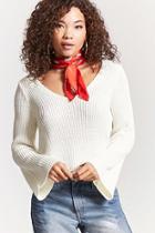 Forever21 Open-knit Bell Sleeve Sweater
