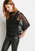 Love21 Embroidered-mesh Poncho Top