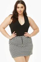 Forever21 Plus Size Checkered Pull-ring Mini Skirt