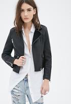 Forever21 Textured Faux Leather Moto Jacket