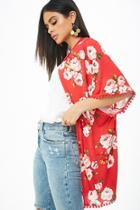 Forever21 Floral Crochet-trim Cardigan