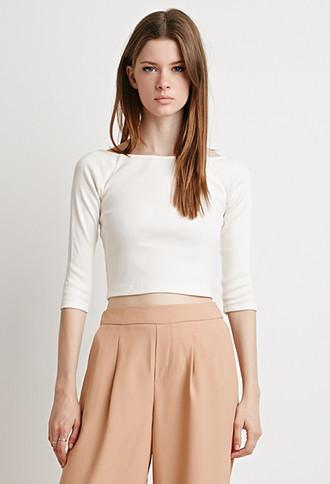 Forever21 Boat Neck Crop Top