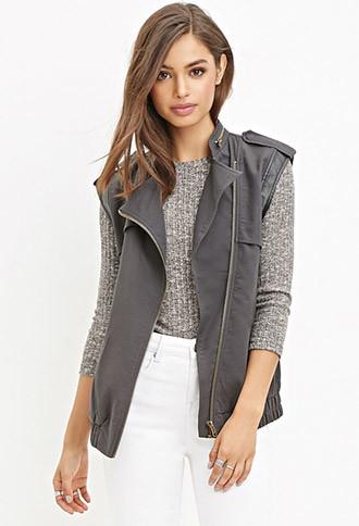 Forever21 Contrast-paneled Utility Vest