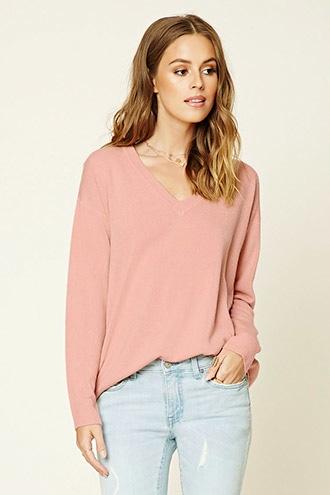 Forever21 Women's  Boxy V-neck Sweater