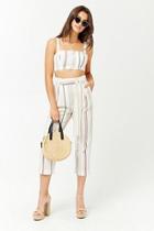 Forever21 Striped Self-tie Capris
