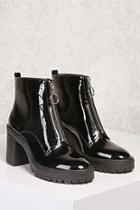 Forever21 Faux Patent Ring Pull Boots