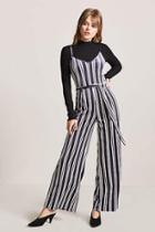 Forever21 Stripe Velvet Jumpsuit