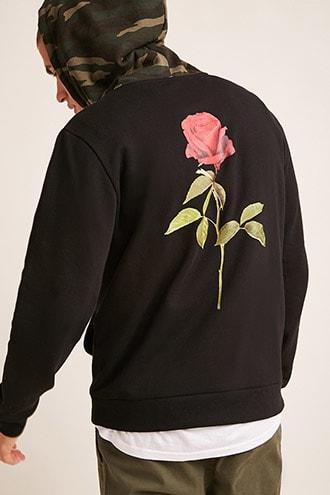 Forever21 Absent Floral Graphic Hoodie
