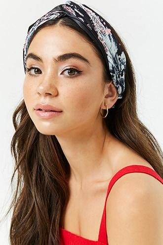Forever21 Pleated Floral Headwrap