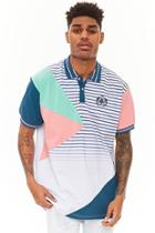 Forever21 Reason Striped & Colorblocked Polo