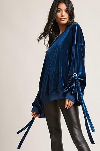 Forever21 Velvet Oversized Sweatshirt