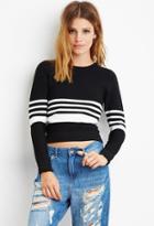 Love21 Women's  Contemporary Textured Stripe Sweater