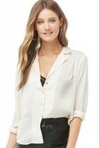 Forever21 Satin Notched-collar Shirt