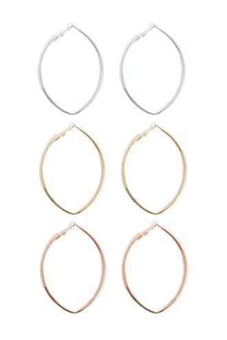 Forever21 Marquise Hoop Earring Set