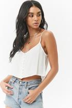 Forever21 Crepe Button-front Cropped Cami
