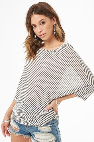 Forever21 Striped Asymmetrical Top