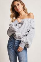 Forever21 Off-the-shoulder Fleece Top