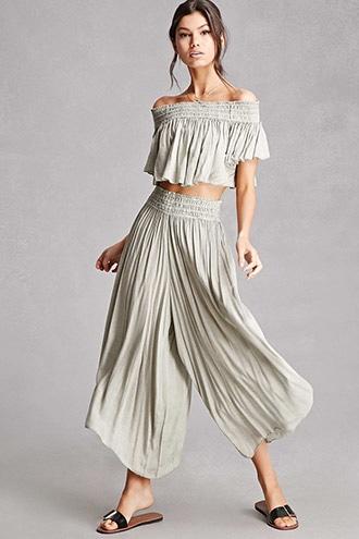 Forever21 Boho Me Smocked Culottes