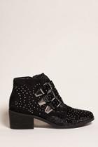 Forever21 Coolway Stud Velvet Ankle Boots