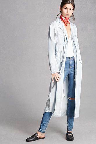 Forever21 Chambray Zip-front Jacket