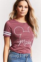 Forever21 Varsity Stripe Mickey Mouse Tee