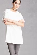 Forever21 Lace-up Longline Tee