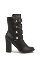 Forever21 Faux Leather Strap Mid-calf Boots