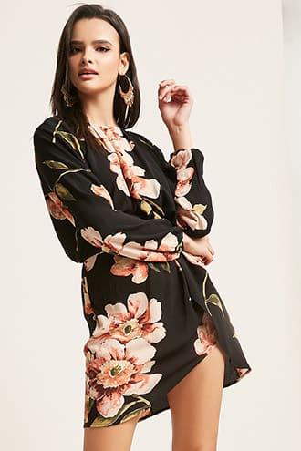 Forever21 Reverse Floral Cutout Dress