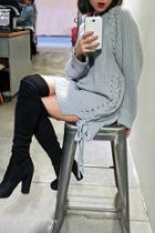 Forever21 Ribbed Knit Lace-up Sweater